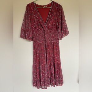 Max Studio Floral Sheer Midi Dress